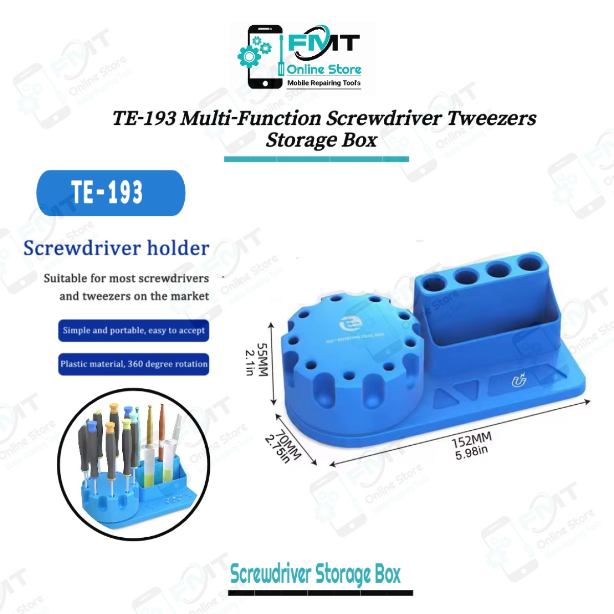 TE-193 Multi-Function Screwdriver Tweezers Storage Box