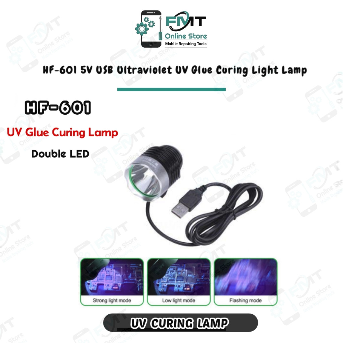 HF-601 5V USB Ultraviolet UV Glue Curing Light Lamp