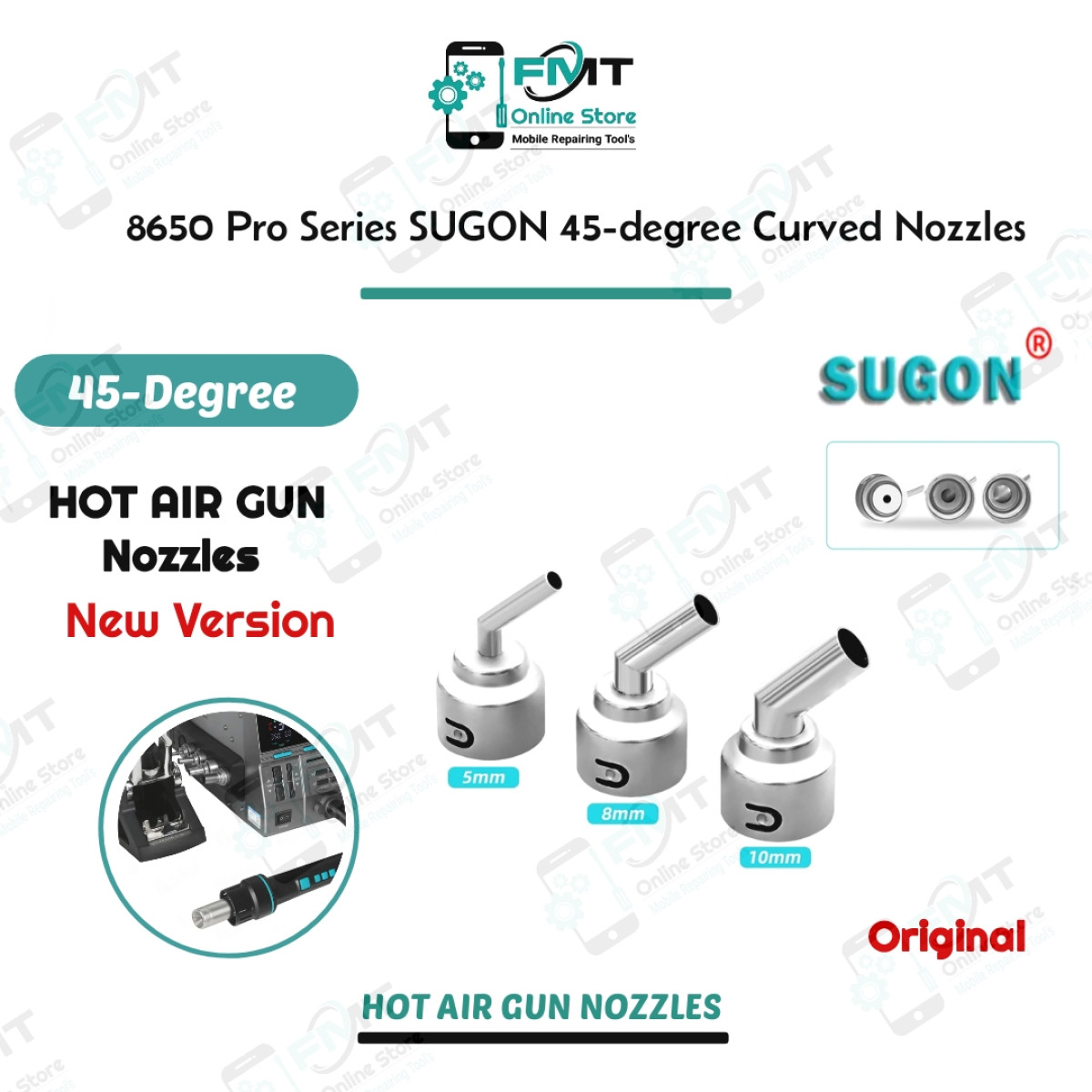 8650 Pro Series SUGON 45-degree 5mm,8mm,10mm Curved Nozzles Set