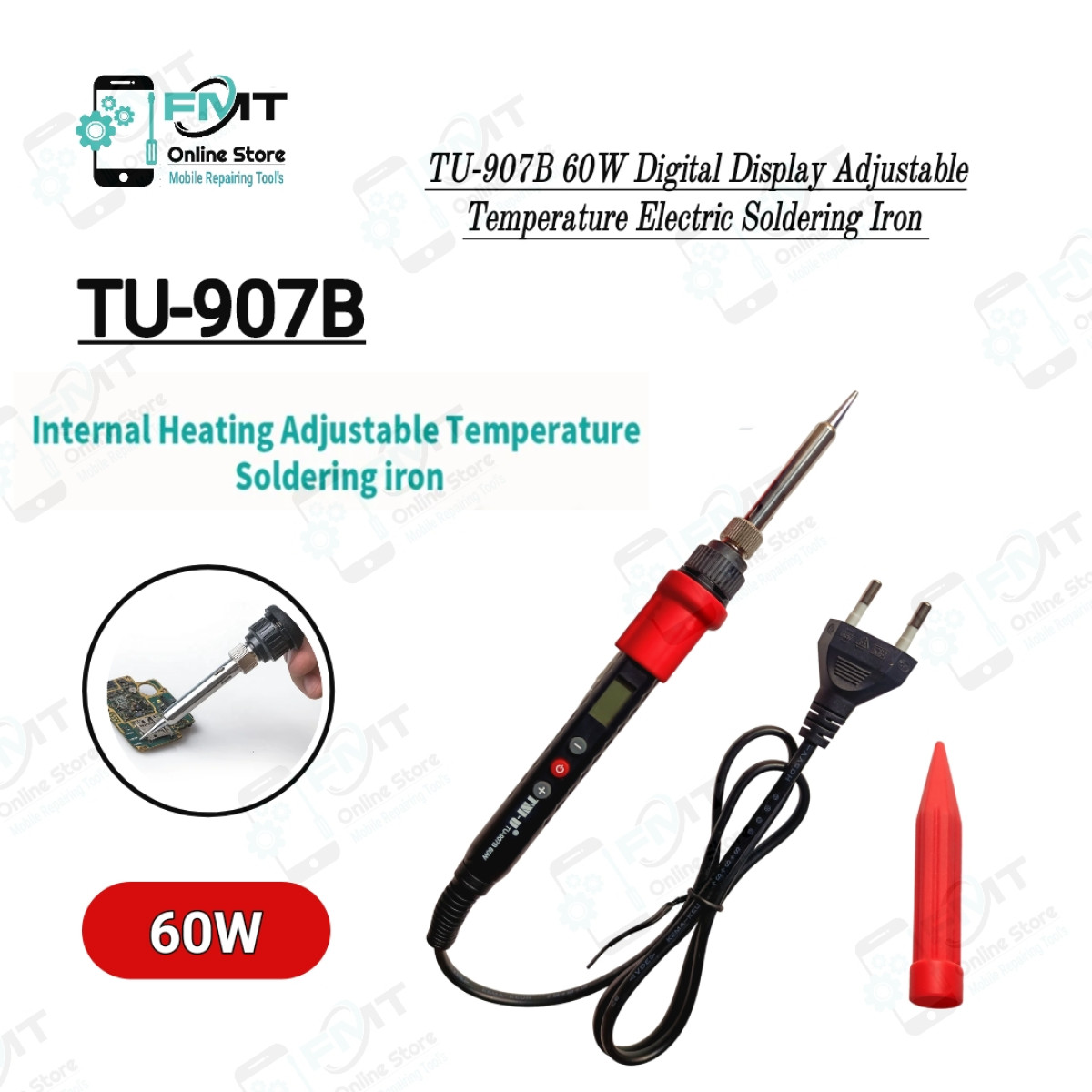 TU-907B 60W Digital Display Adjustable Temperature Electric Soldering iron