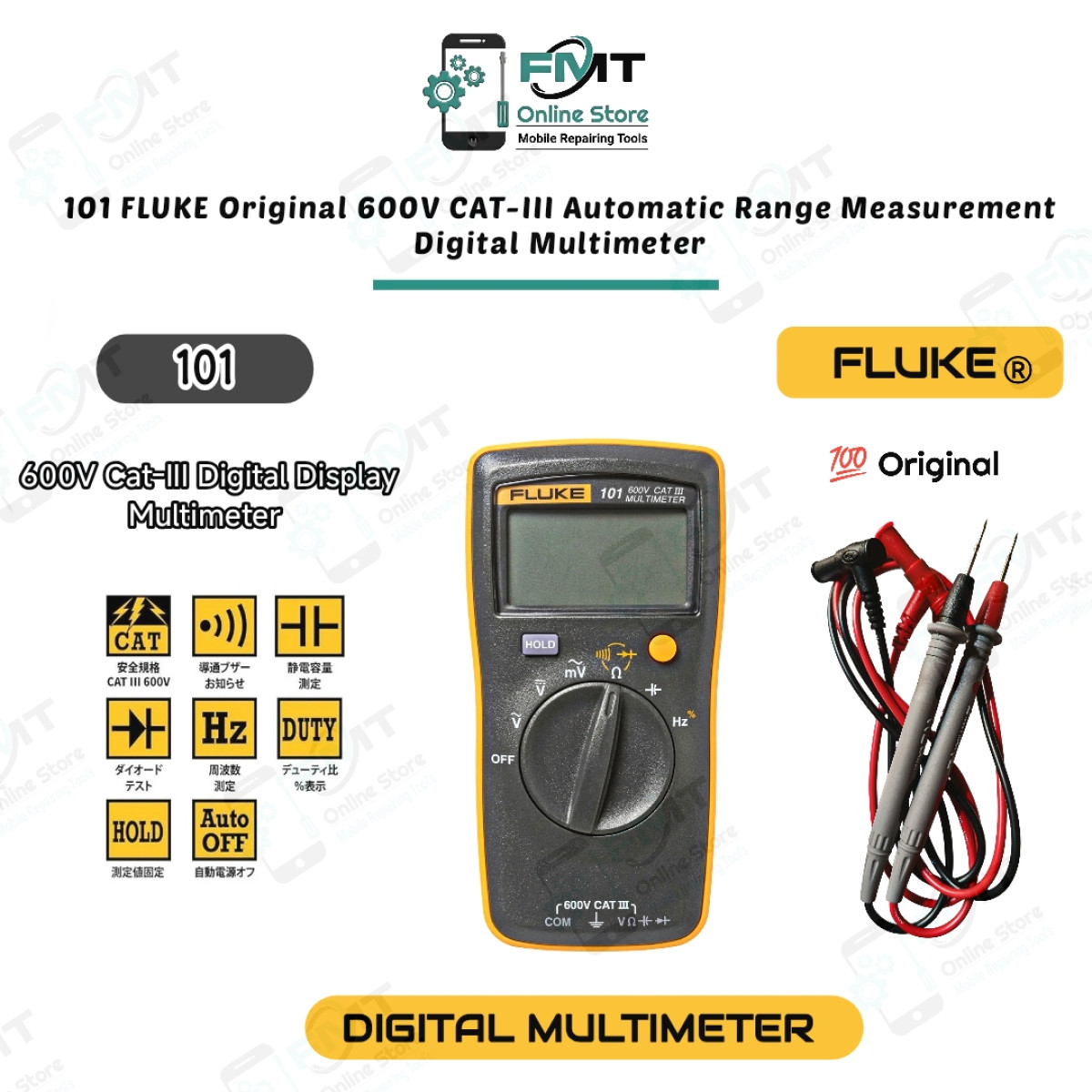 101 FLUKE Original 600V CAT-III Automatic Range Measurement Digital Multimeter