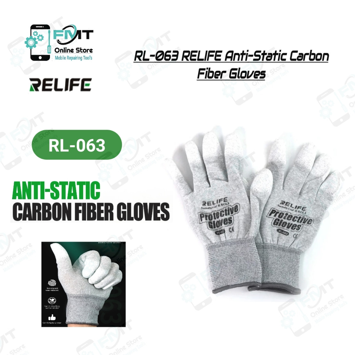 RL-063 RELIFE Anti-Static Carbon Fiber Gloves