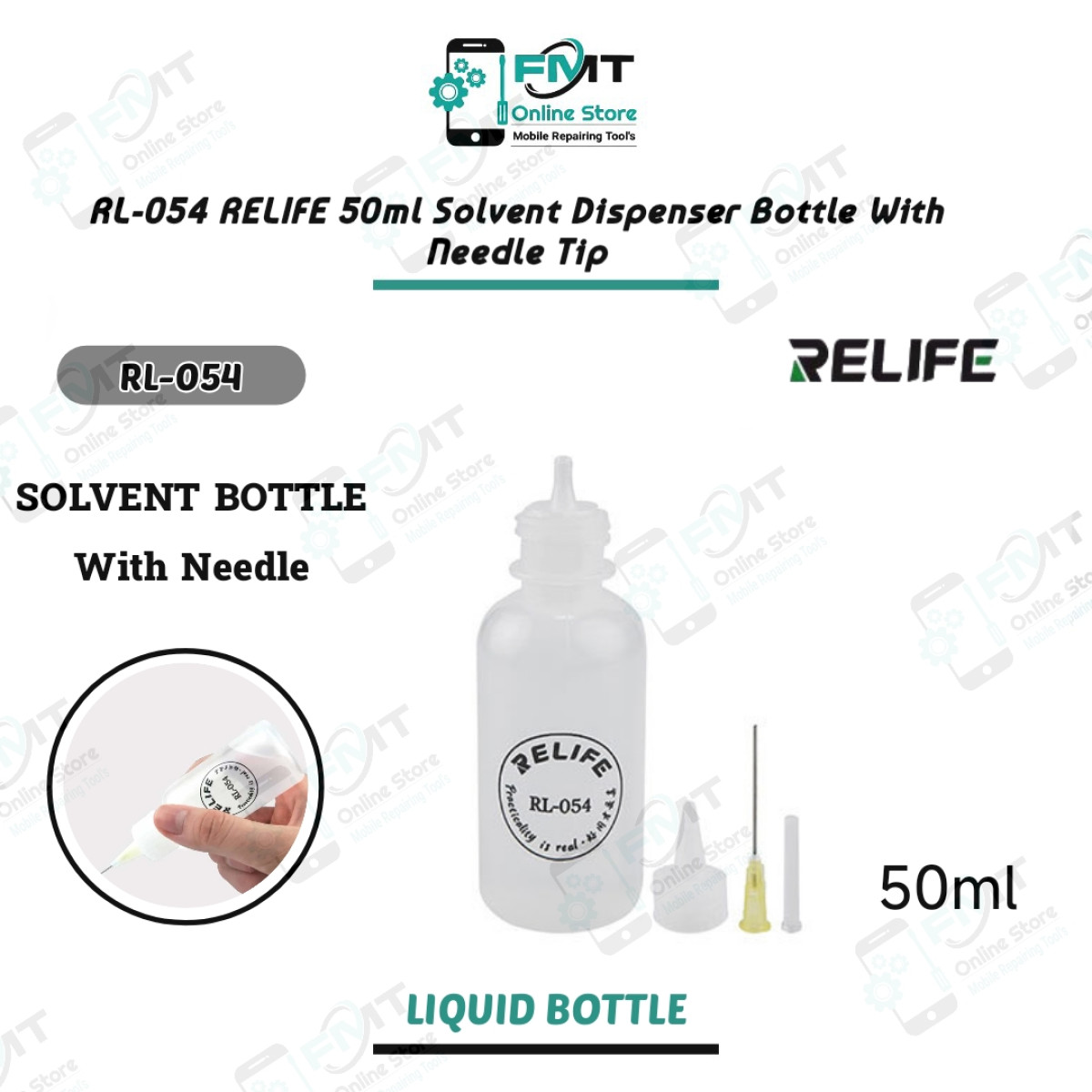 RL-054 RELIFE 50ML Solvent Dispenser Bottle With Needle Tip