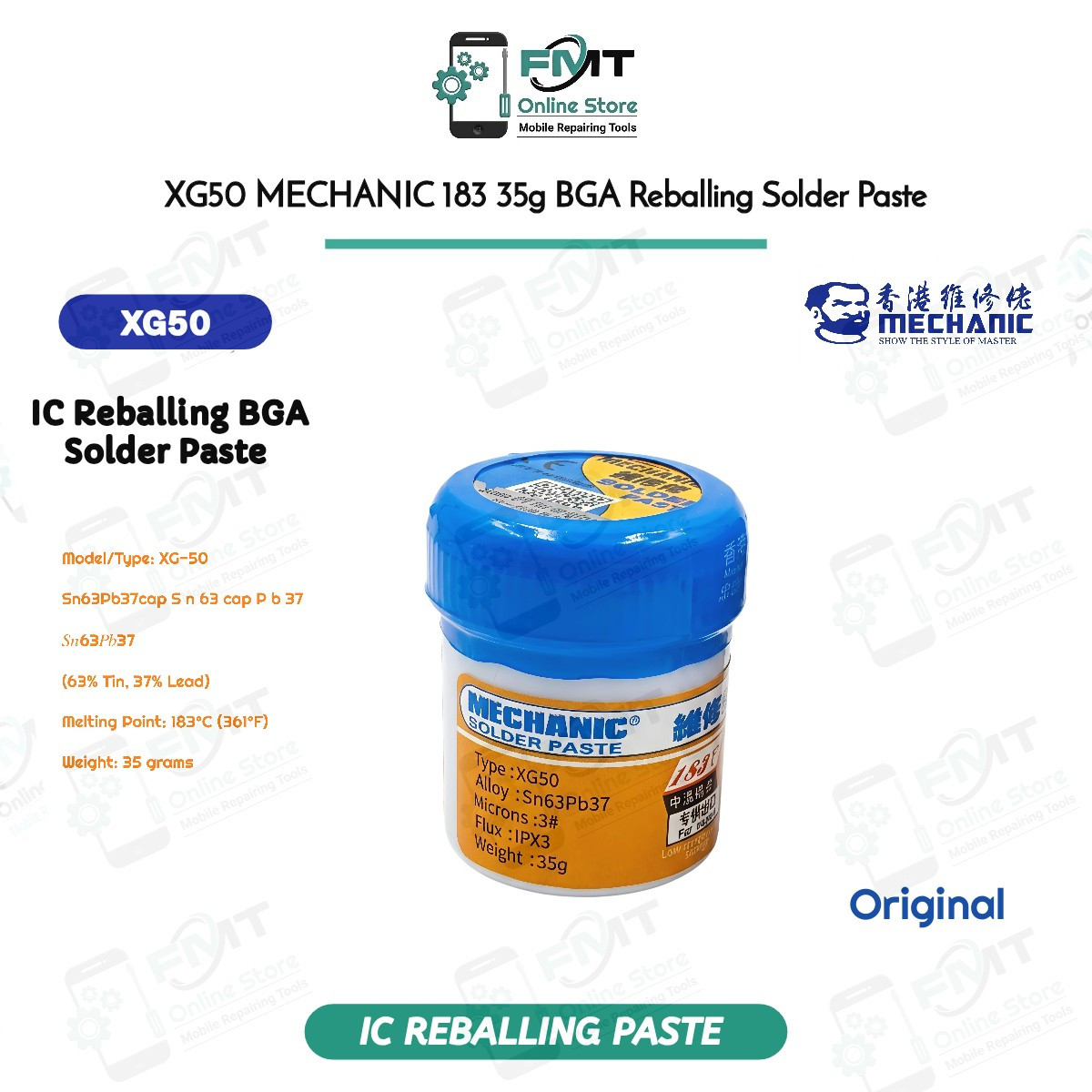 XG50 MECHANIC 183C 35g BGA Reballing Solder Paste