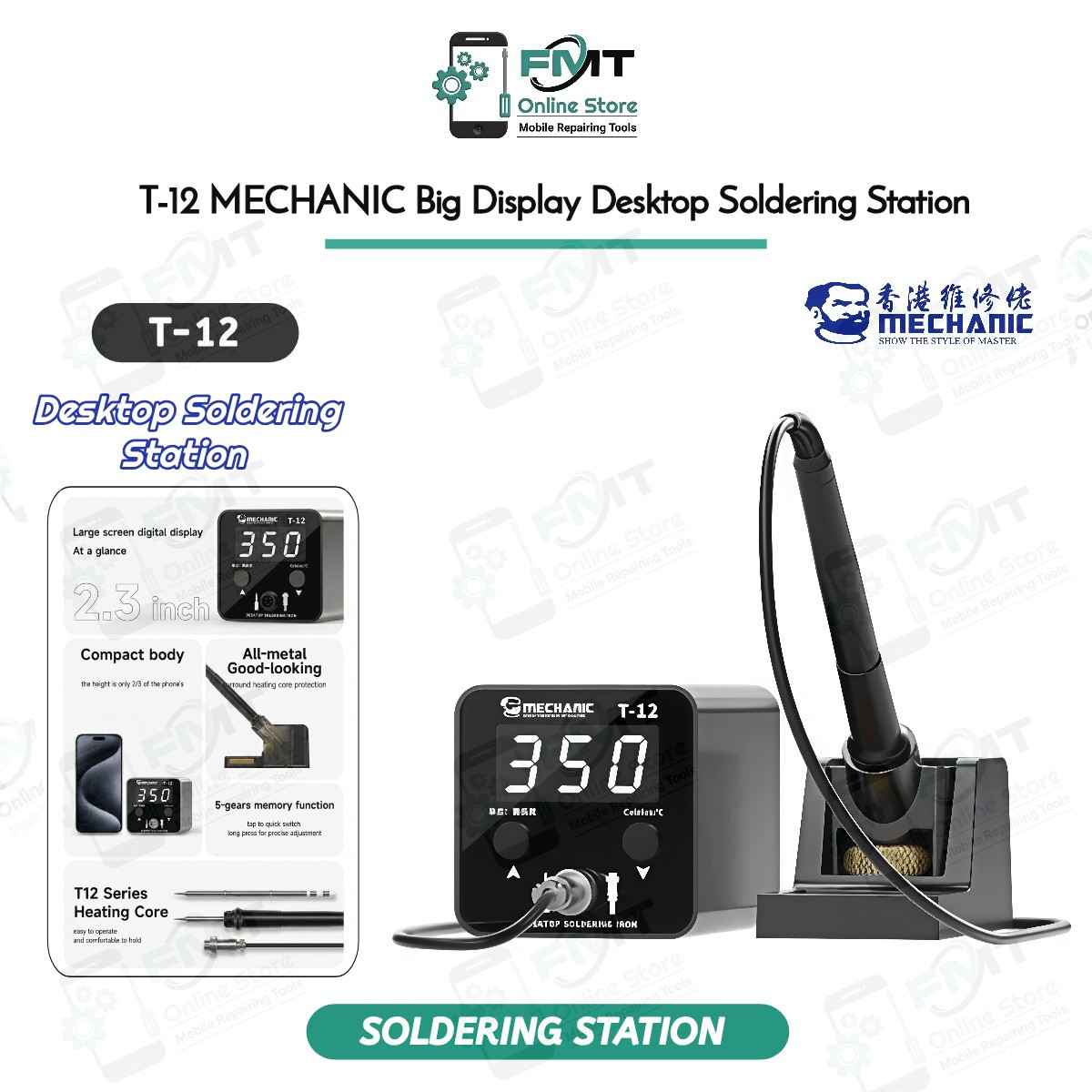 T-12 MECHANIC Big Display Desktop Soldering Station