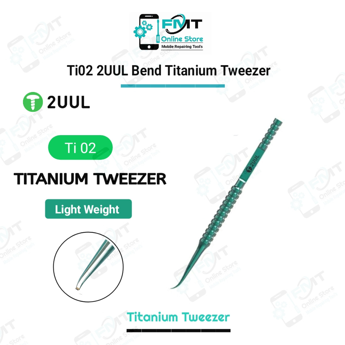 Ti02 2UUL Bend Titanium Alloy Tweezer