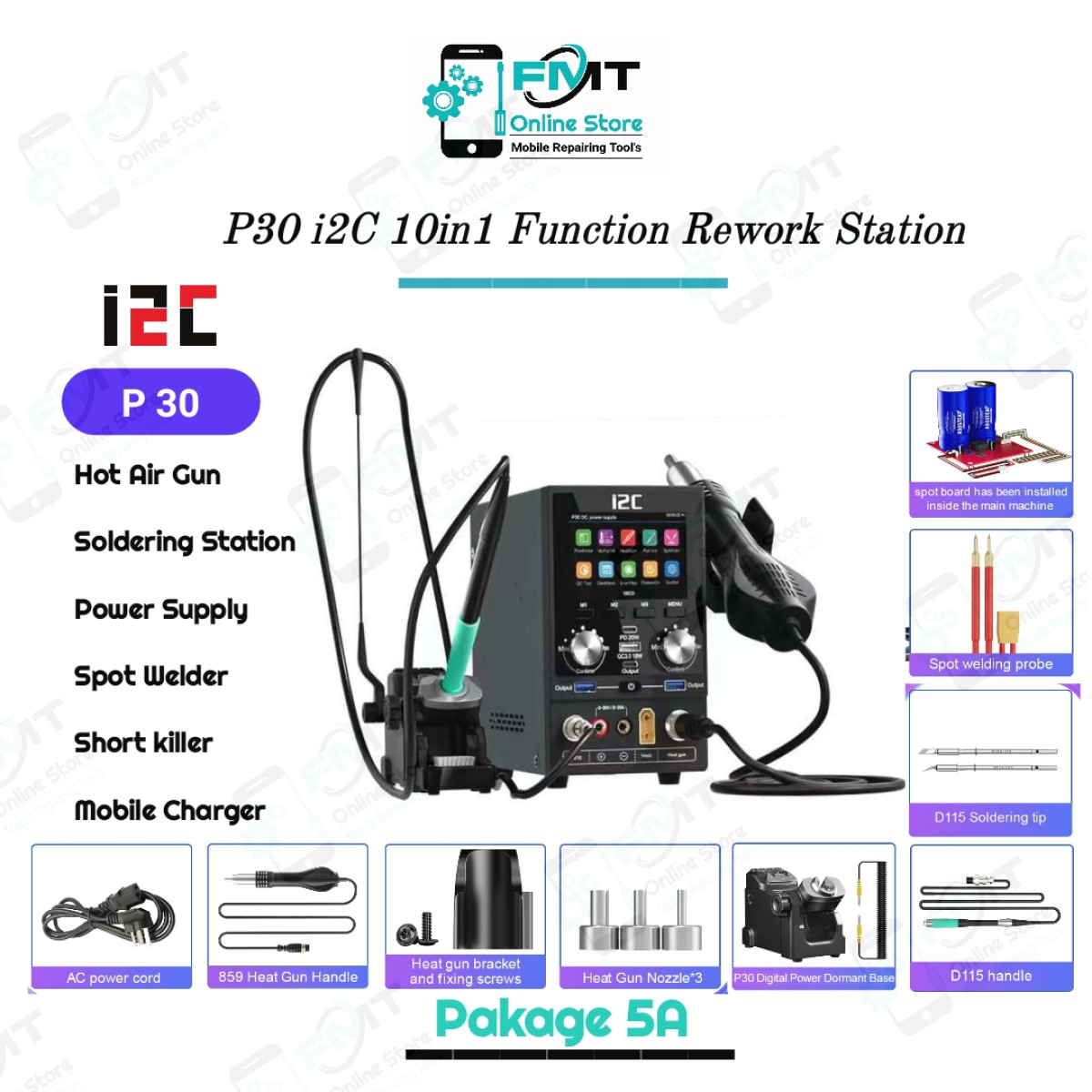 P30 i2C 10in1 Function Pakage 5B Rework Station