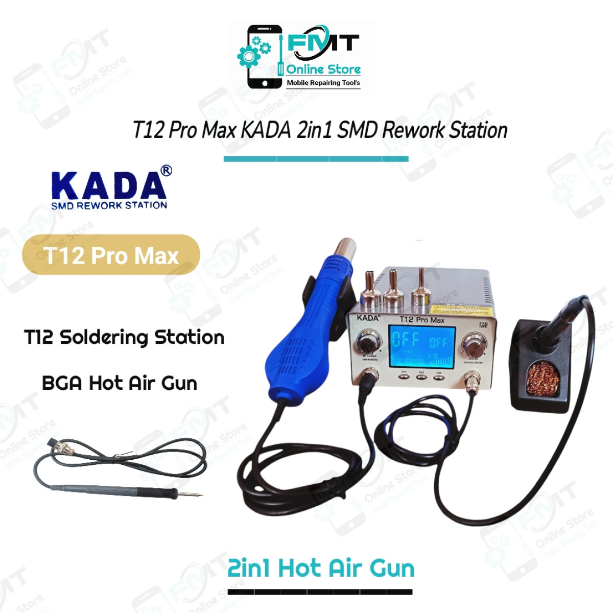 T12 Pro Max KADA 2in1 SMD Soldering Station With T12 Soldering Station