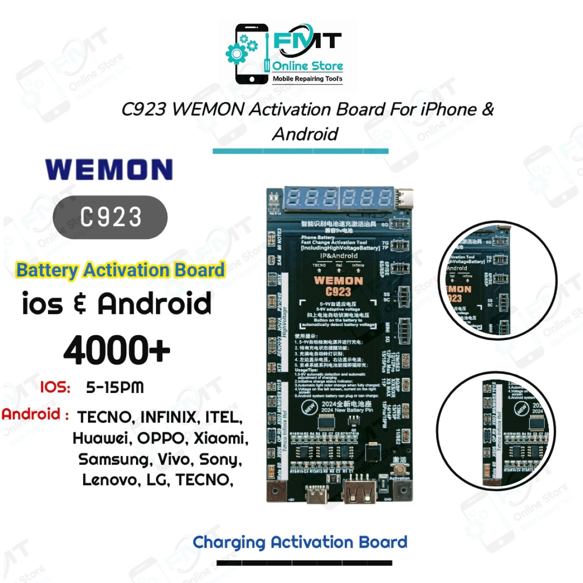 C923 WEMON Battery Activation Board For iPhone & Android
