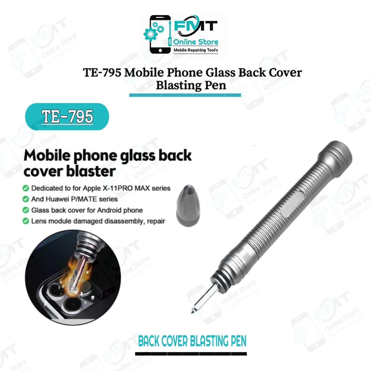 TE-795 Mobile Phone Glass Back Cover Blasting Pen