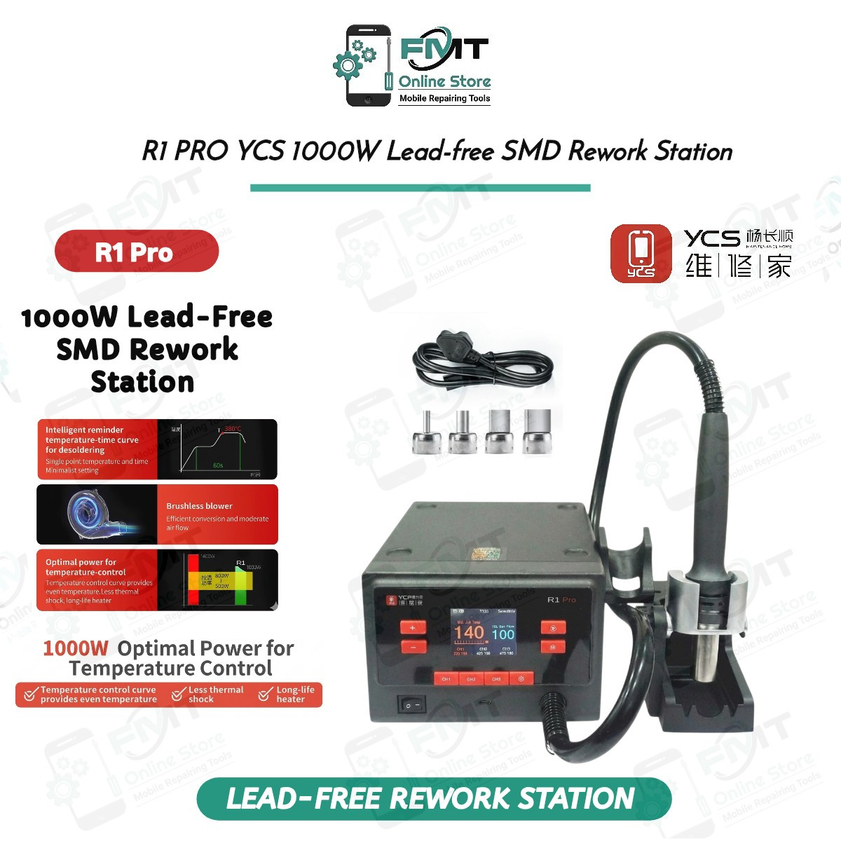R1 PRO YCS 1000W Lead-free SMD Rework Station