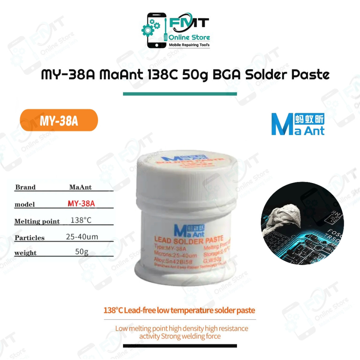 MY-38A MaAnt 138C 50g BGA Solder Paste