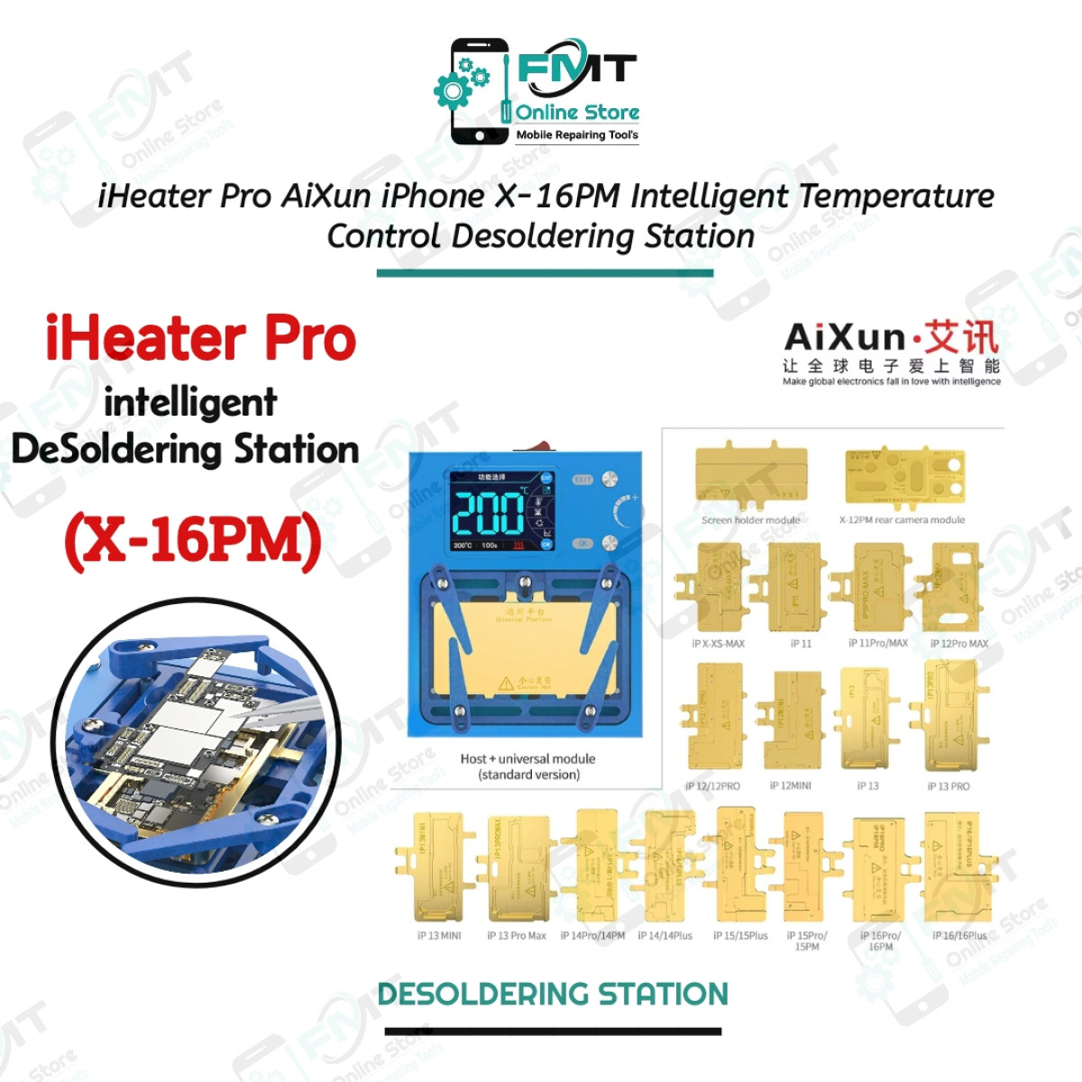 iHeater Pro AiXun iPhone X-16PM Intelligent Temperature Control Desoldering Station