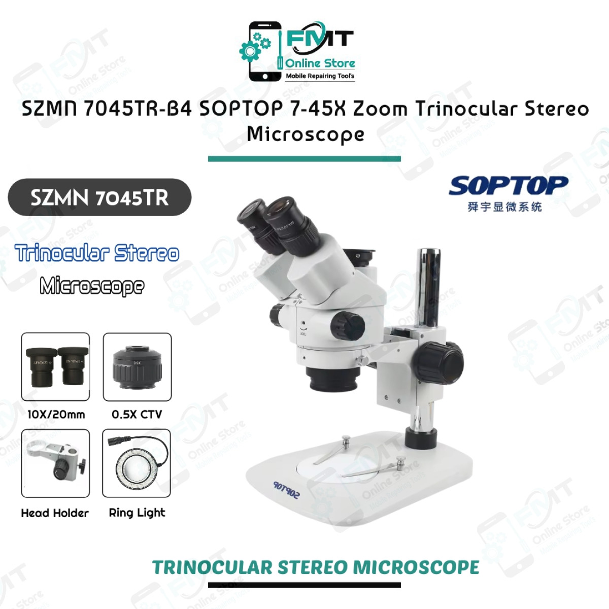 SZMN 7045TR SOPTOP 7X-45X  Zoom Stereo Microscope