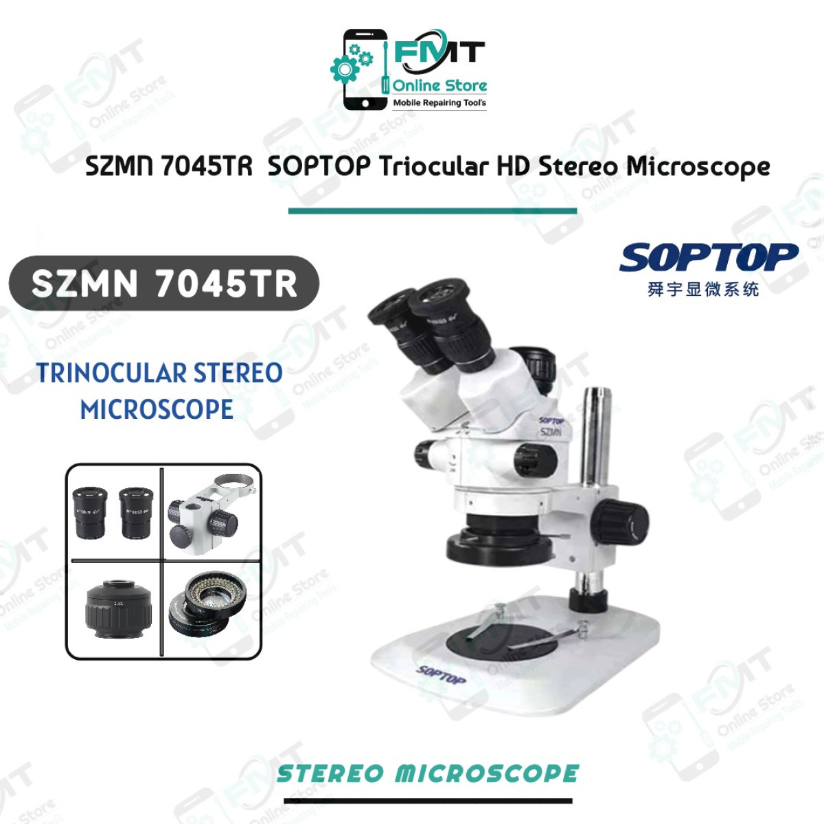 SZMN 7045TR SOPTOP Trinocular HD Stereo Microscope