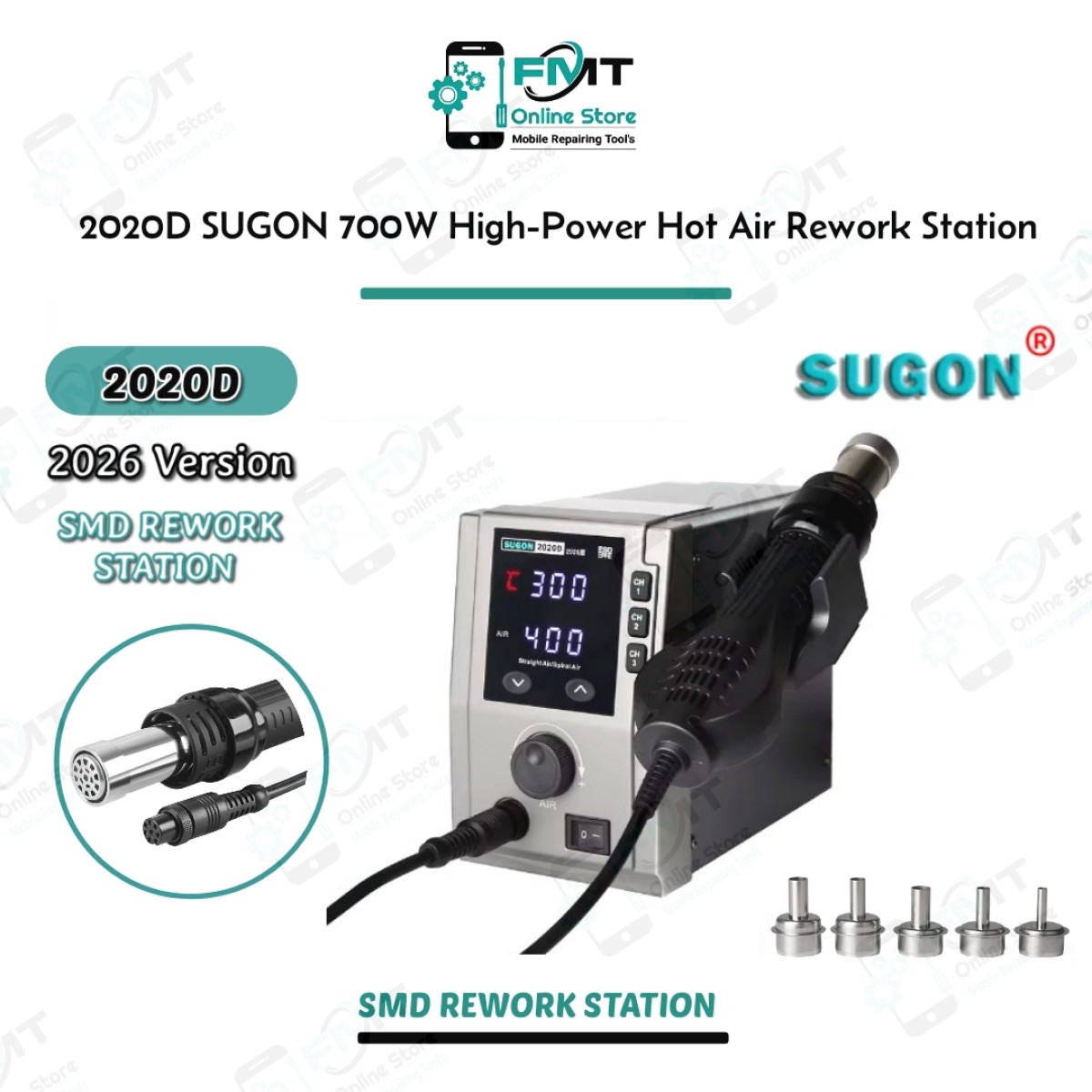 2020D SUGON 2026 Version 700W High-Power Hot Air Rework Station