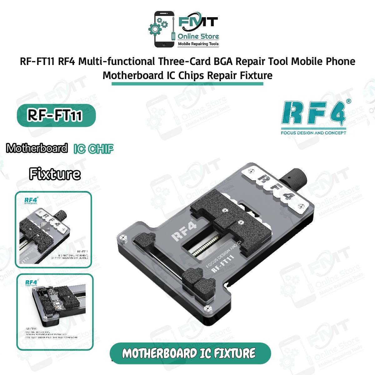 RF-FT11 RF4 Multi-functional Three-Card BGA Repair Tool Mobile Phone Motherboard IC Chips Repair Fixture