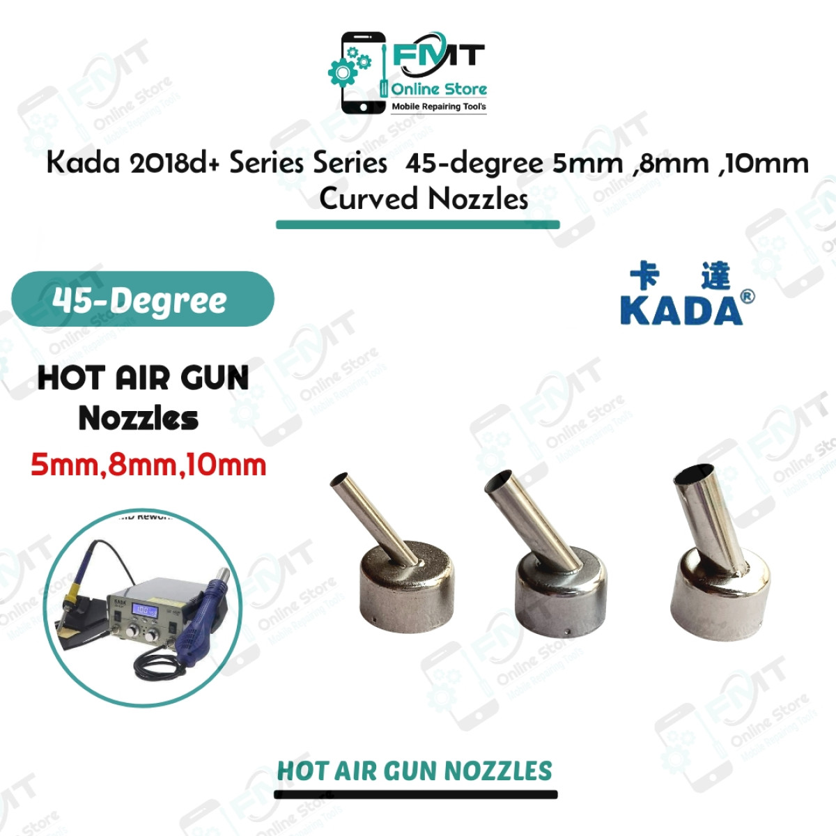 Kada 2018d+ Series Series  45-degree 5mm ,8mm ,10mm Curved Nozzles
