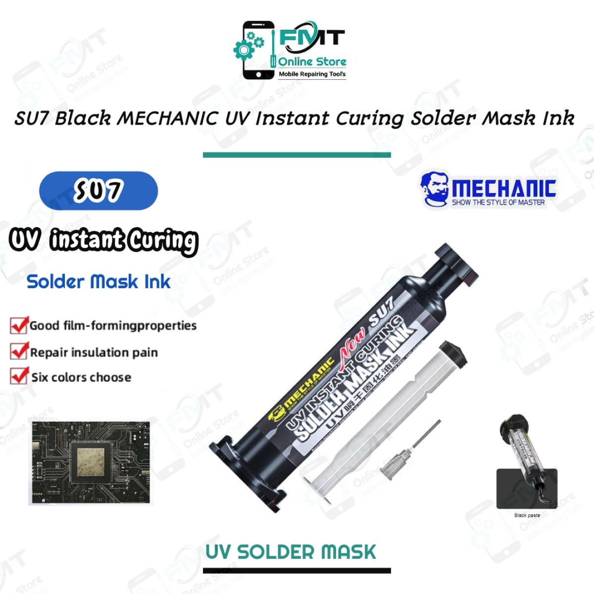 SU7 MECHANIC Black UV Instant Curing Solder Mask Ink