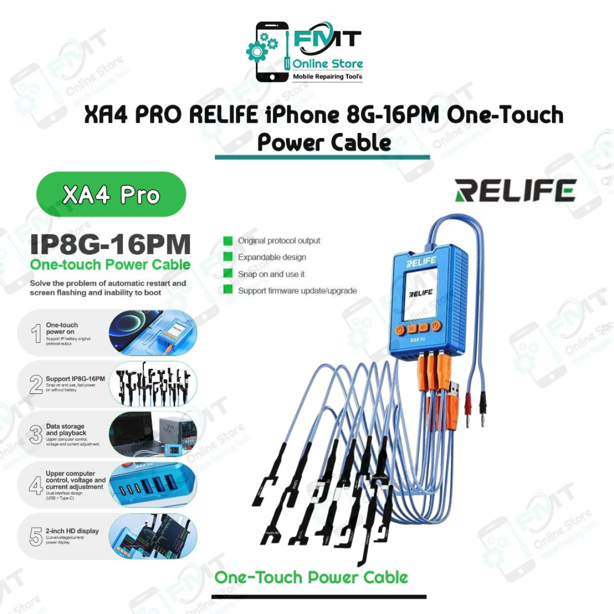 XA4 PRO RELIFE iPhone 8G-16PM One-Touch HD Display Power Cable
