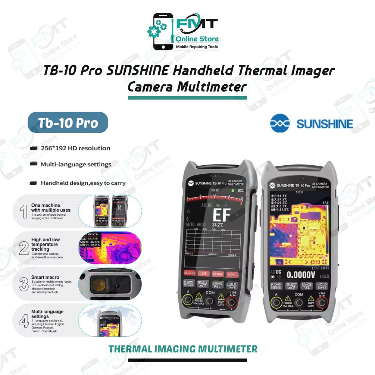 TB-10 Pro SUNSHINE Handheld Thermal Imager Camera and Multimeter