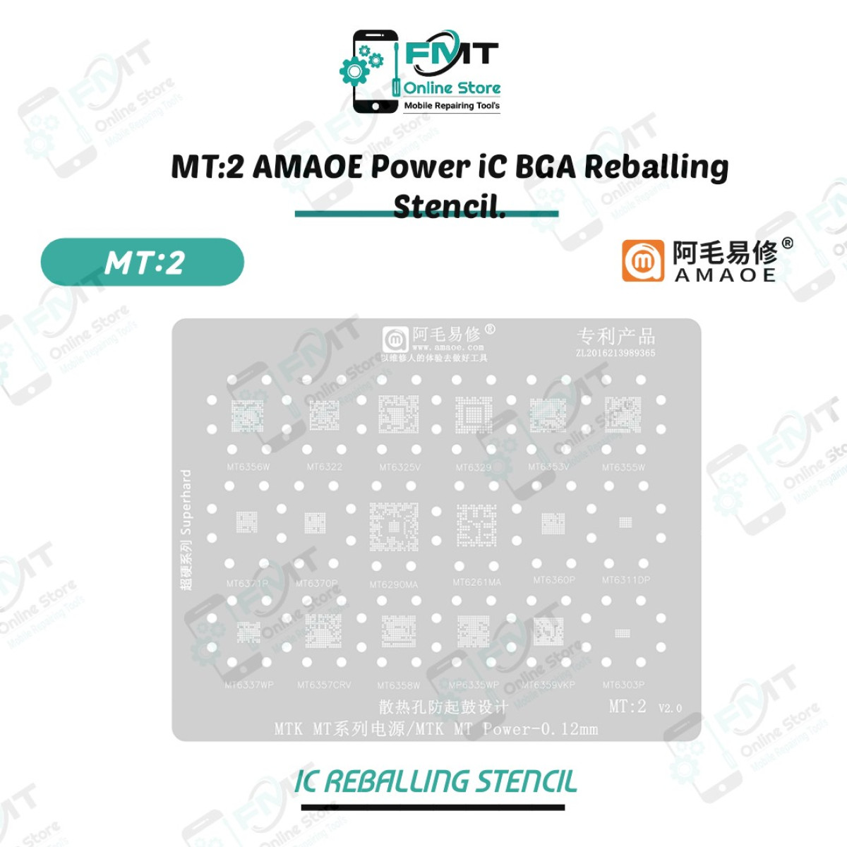 MT:2 AMAOE Power iC BGA Reballing Stencil
