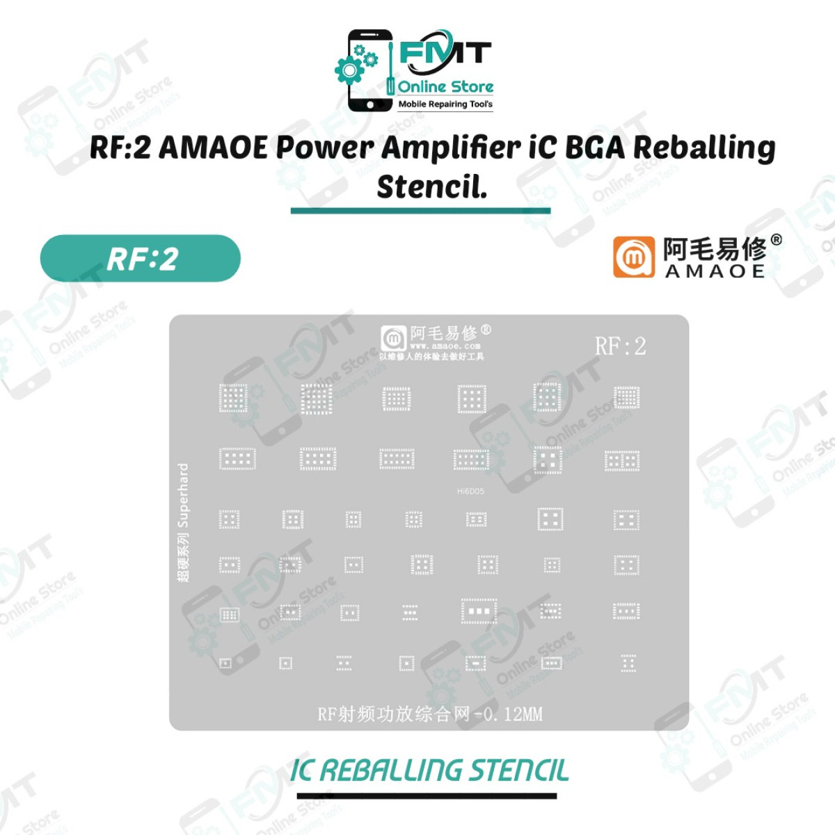 RF:2 AMAOE Power Amplifier iC BGA Reballing Stencil