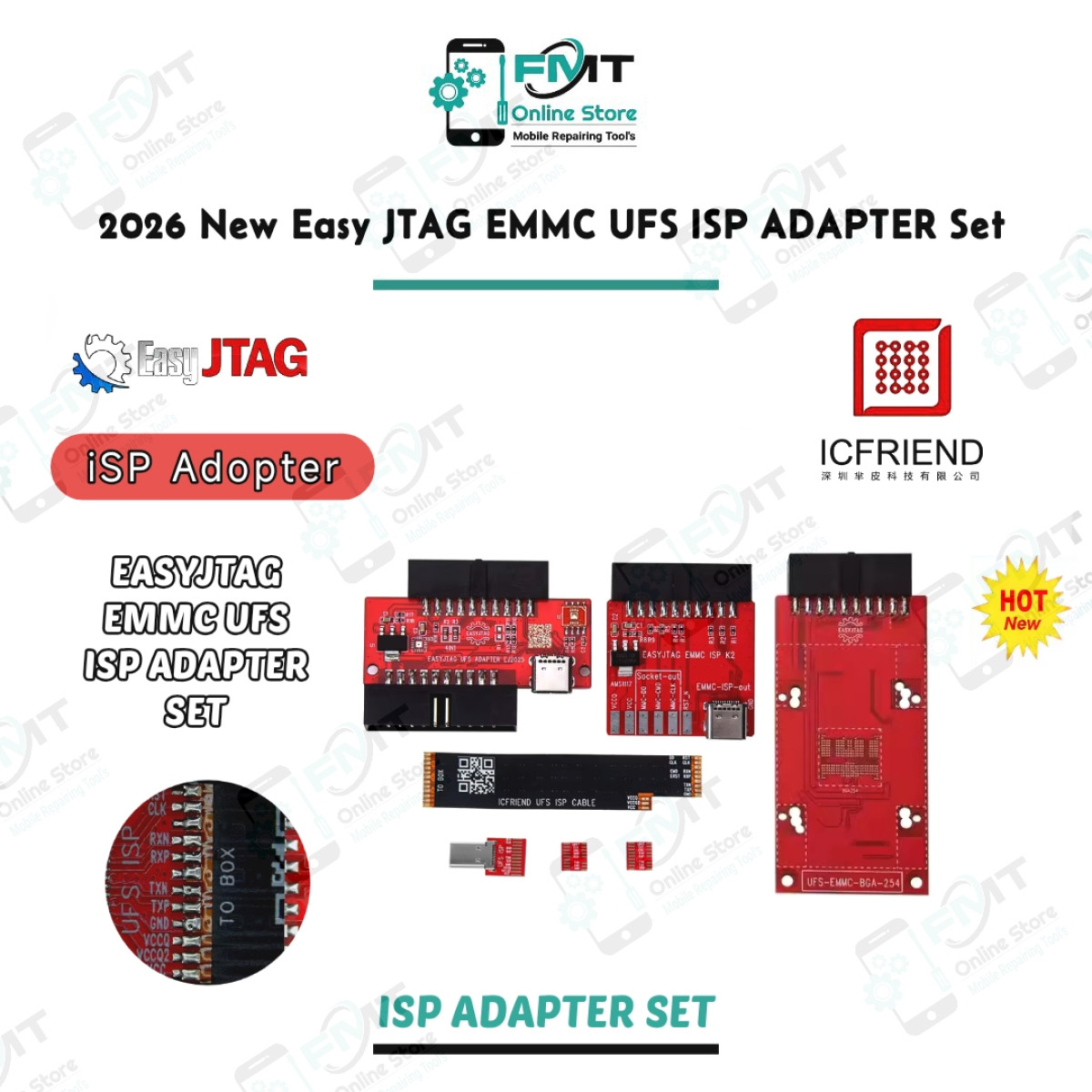 2026 New EASY JTAG ICFriend EMMC UFS ISP Adapter Without Encryption Chip