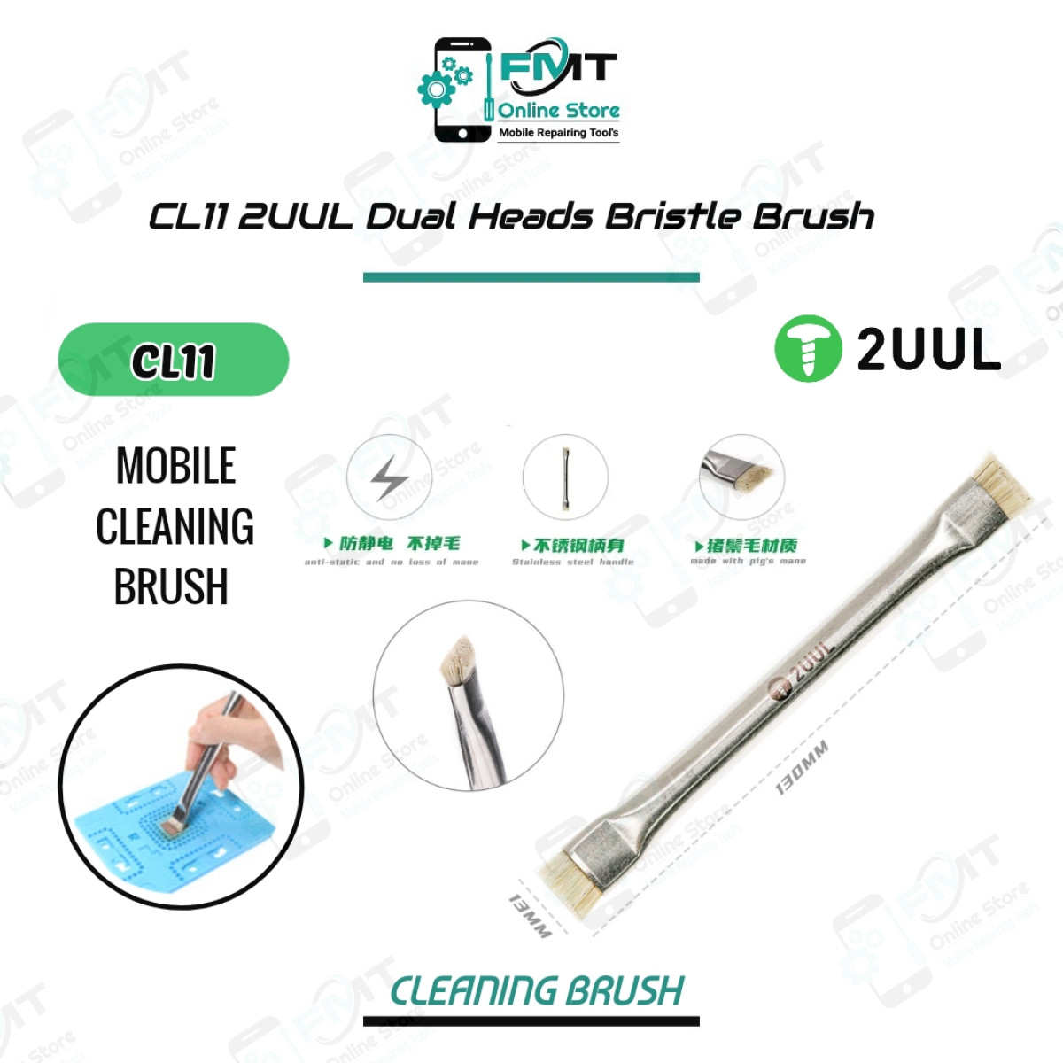 CL11 2UUL DUAL Heads Bristle Brush