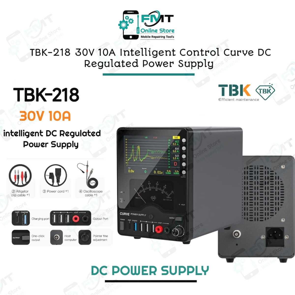 TBK-218 30V 10A Intelligent Control Curve DC Regulated Power Supply