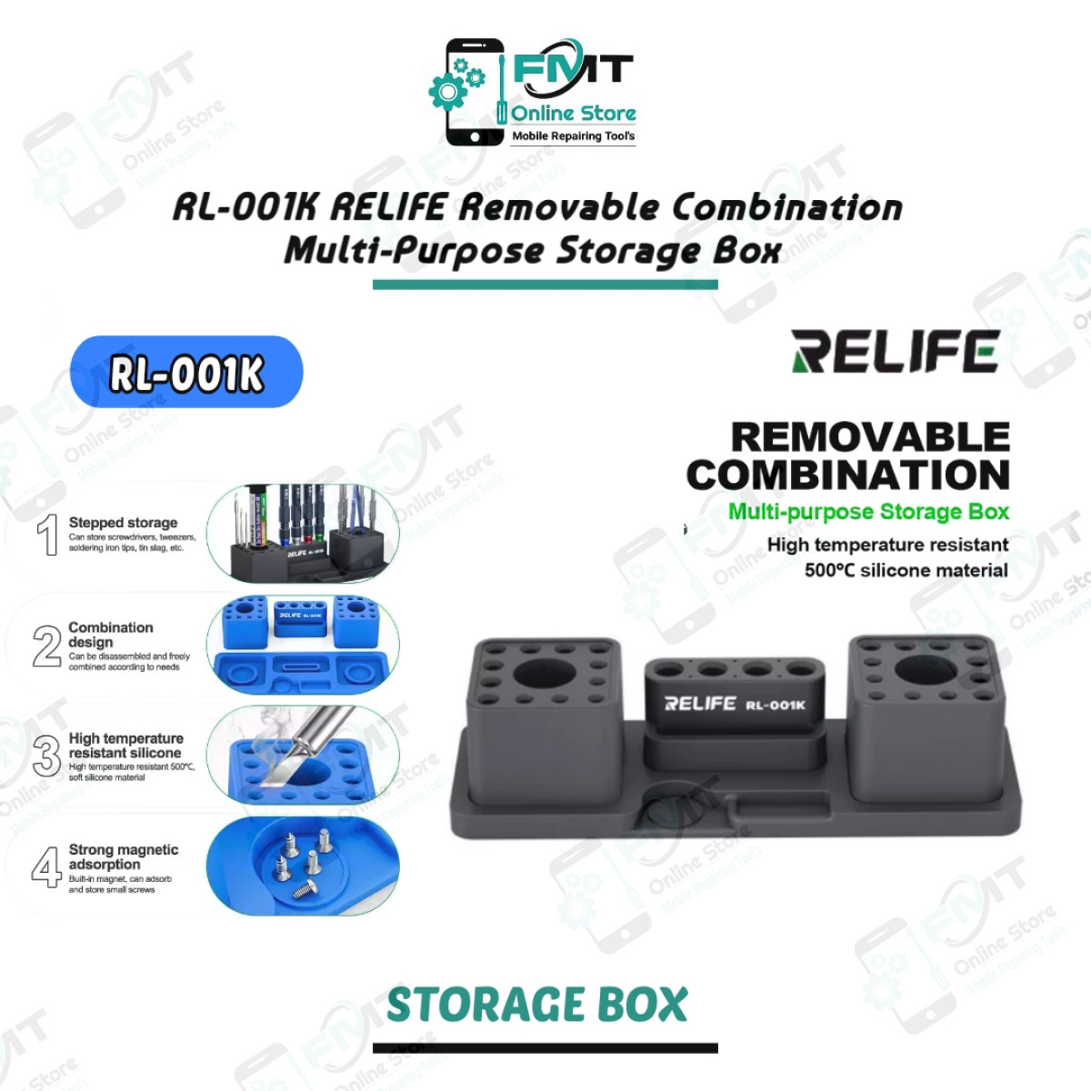 RL-001K RELIFE Removable Combination Multi-Purpose Silicone Material Storage Box