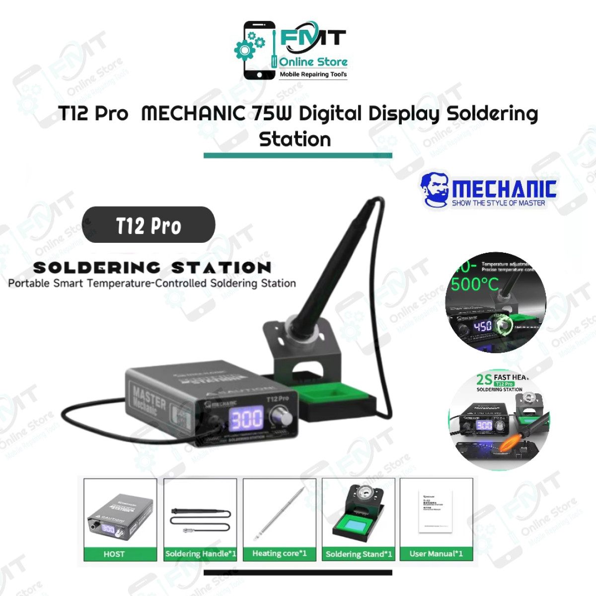 T12 Pro MECHANIC 75W Digital Display Soldering Station