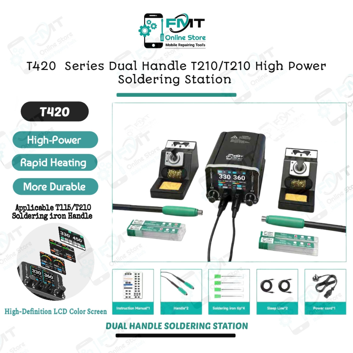 T420 Series Dual Handle T210/T210 High-Power  Soldering Station.
