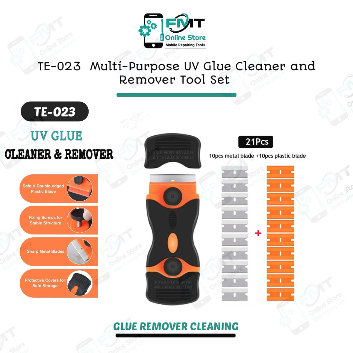 TE-023 Multi-Purpose UV Glue Cleaner and Remover Tool Set