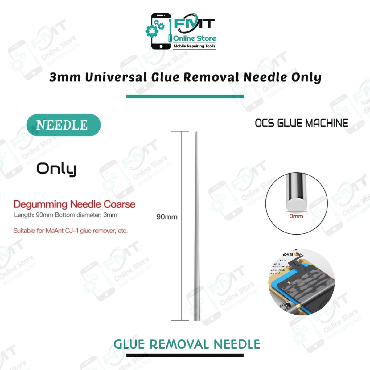 3mm Universal Glue Removal Needle Designed For Use With Electric OCA Glue Remover Machines