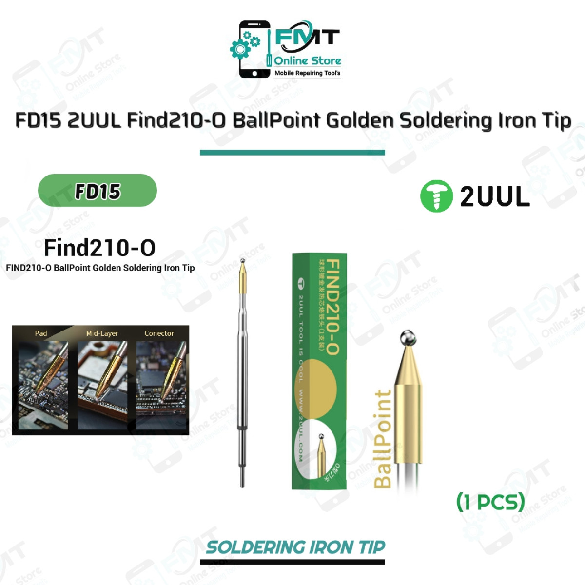 FD15 2UUL Find210-O BallPoint Golden Soldering Iron Tip