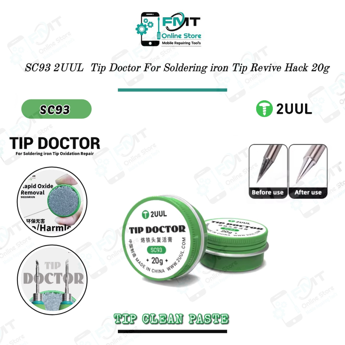 SC93 2UUL  Tip Doctor For Soldering iron Tip Revive Hack 20g