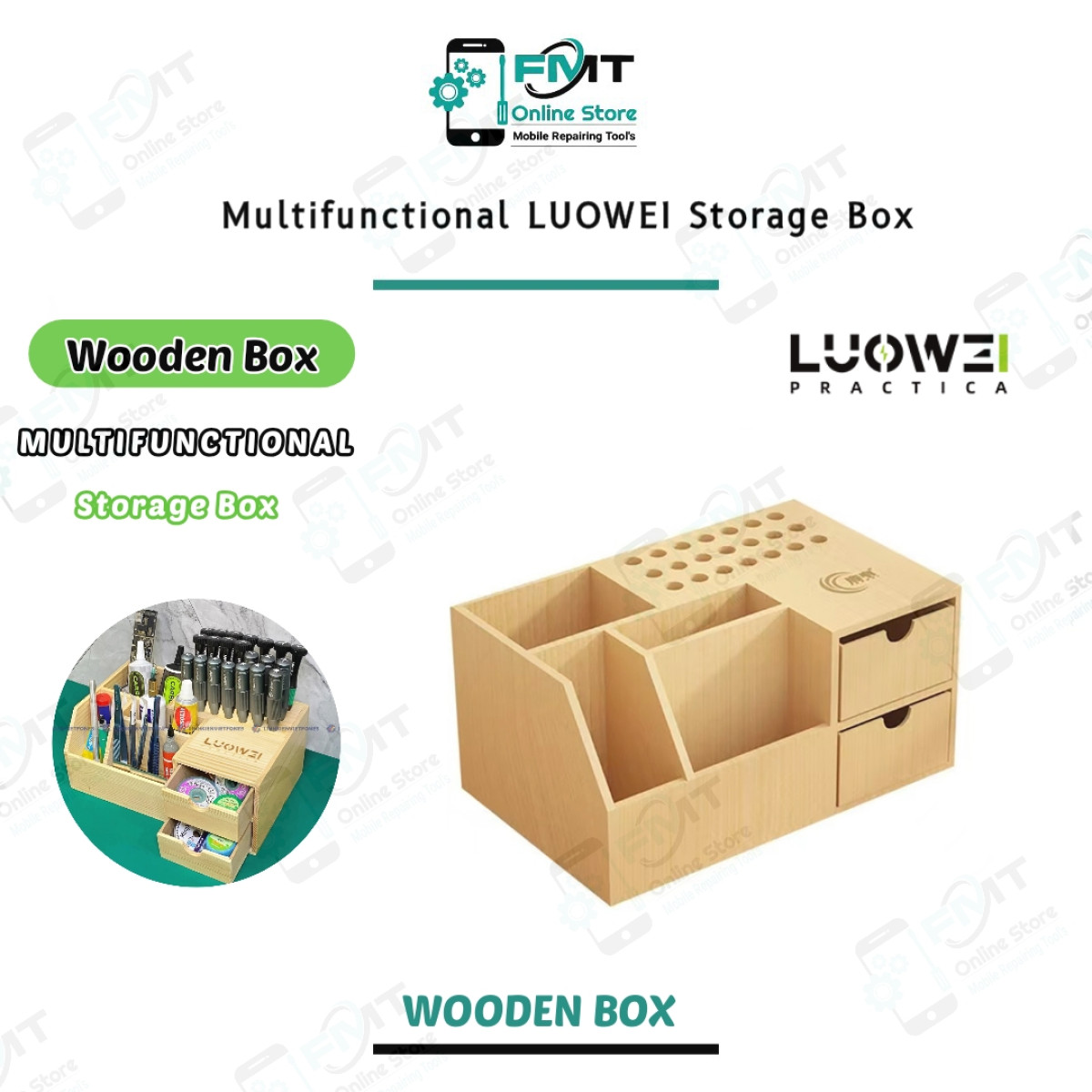 Multifunctional LUOWEI Wooden Storage Box