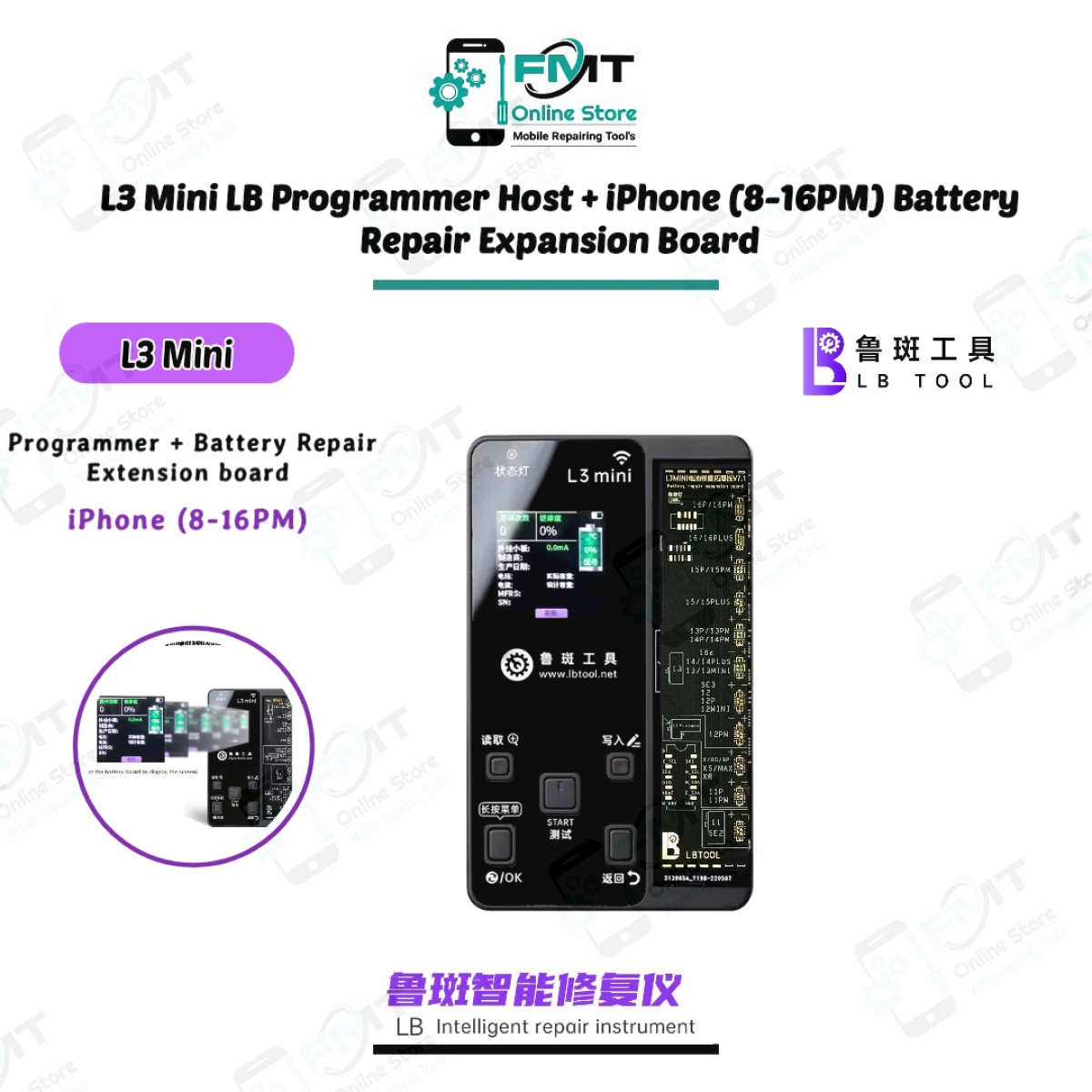 L3 Mini LB Programmer Host + iPhone (8-16PM) Battery Repair Expansion Board
