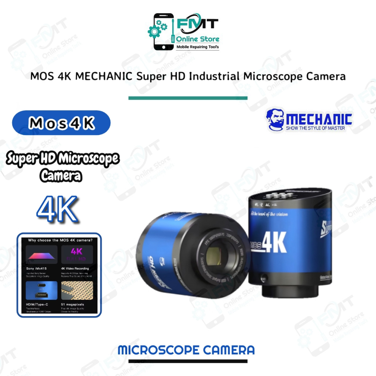 MOS 4K MECHANIC Super HD Industrial Microscope Camera