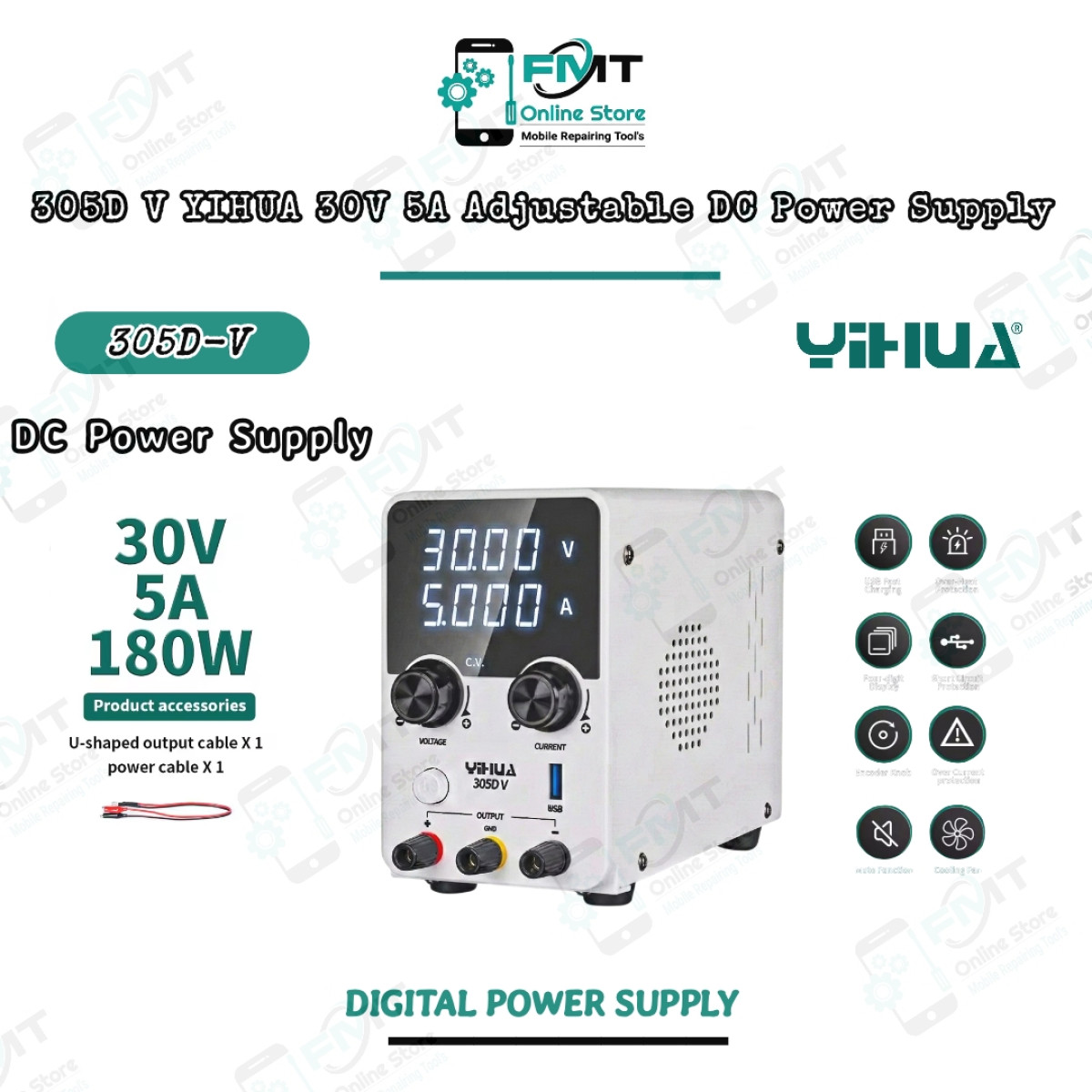 305D V YIHUA 30V 5A Adjustable DC Power Supply