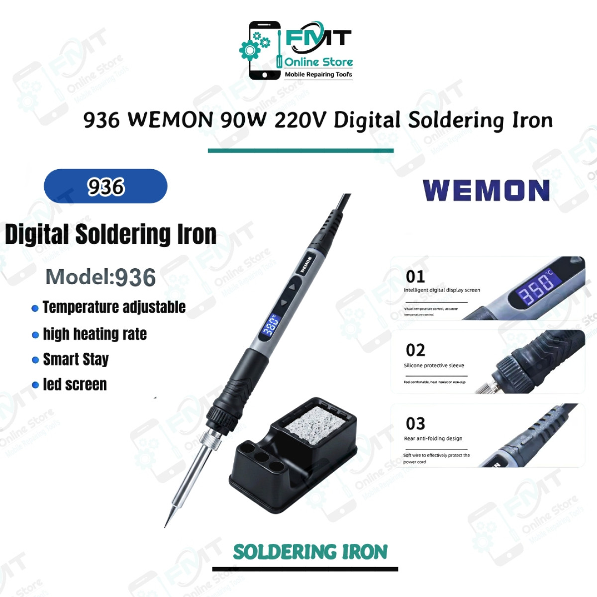936 WEMON 90W 220V Digital Soldering Iron