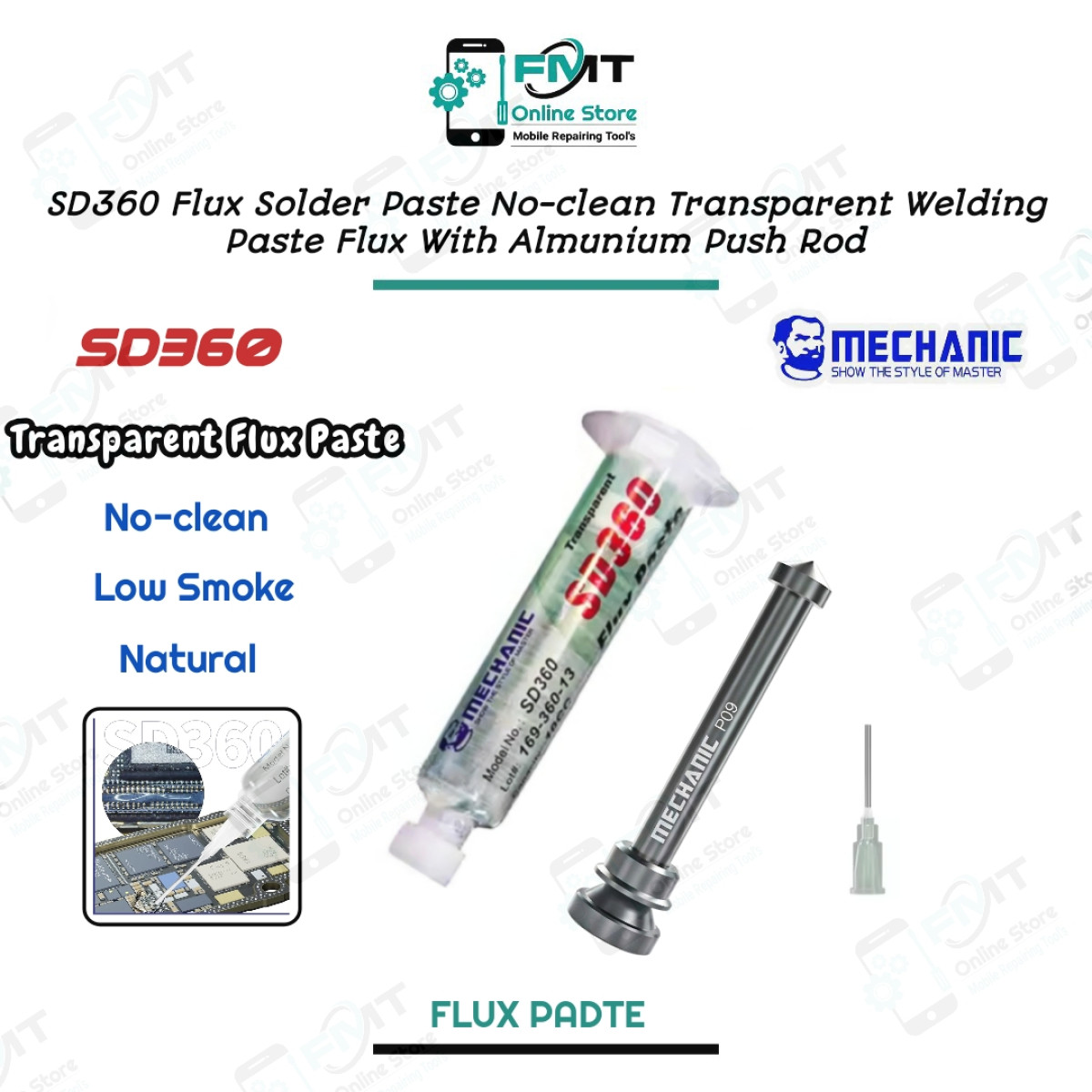 SD360 Flux Solder Paste No-clean Transparent Welding Paste Flux With Almunium Push Rod .