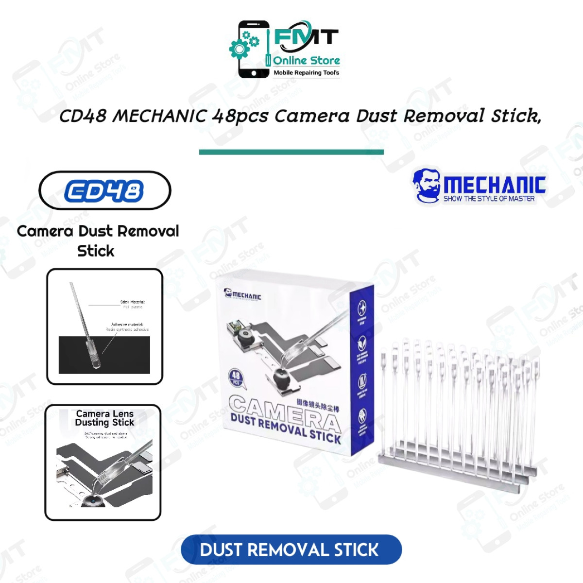 CD48 MECHANIC 48pcs Camera Dust Removal Sticks