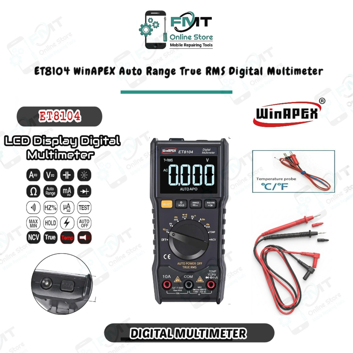 ET8104 WinAPEX Auto Range True RMS Digital Multimeter