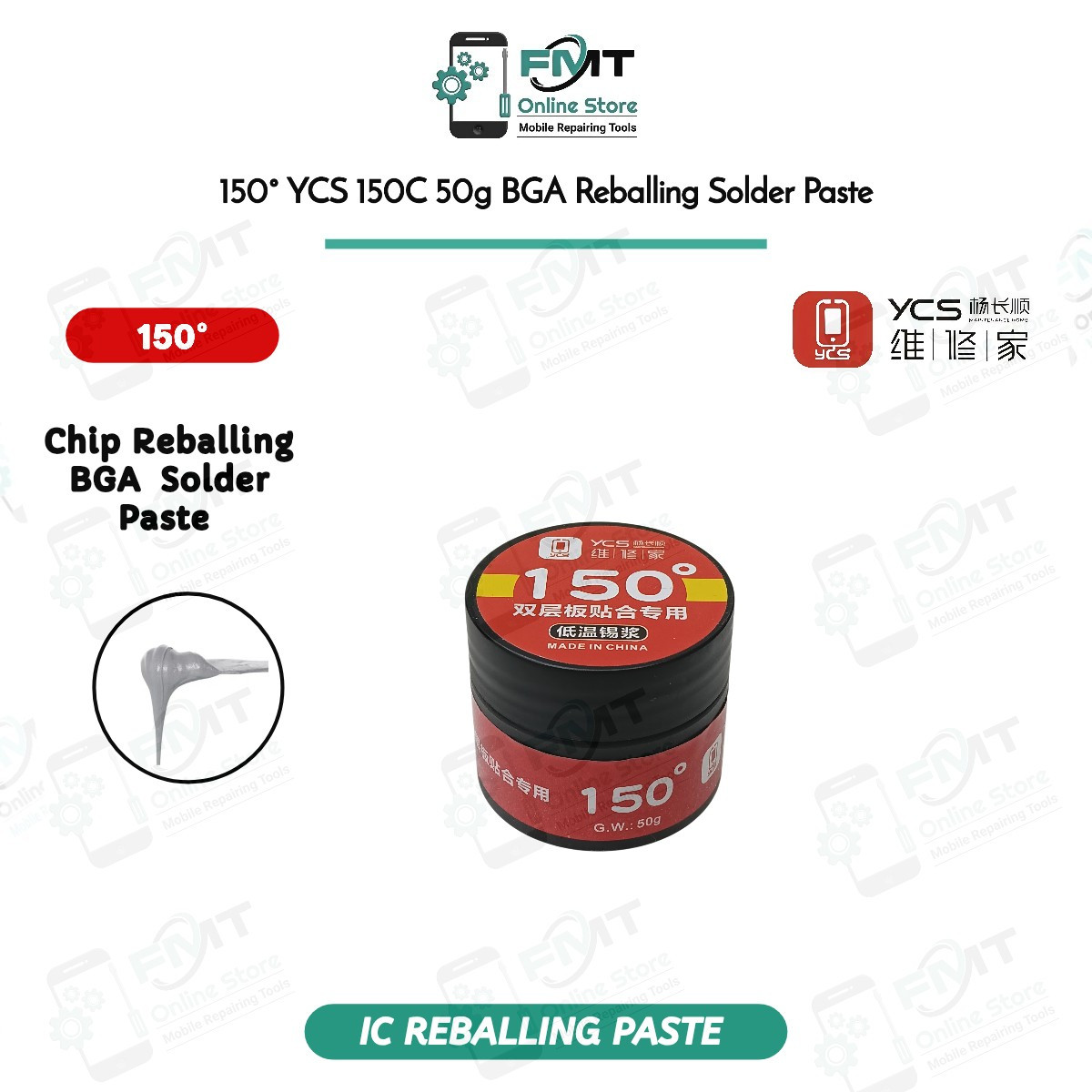 150° YCS 150C 50g Low-Temperature Solder Paste