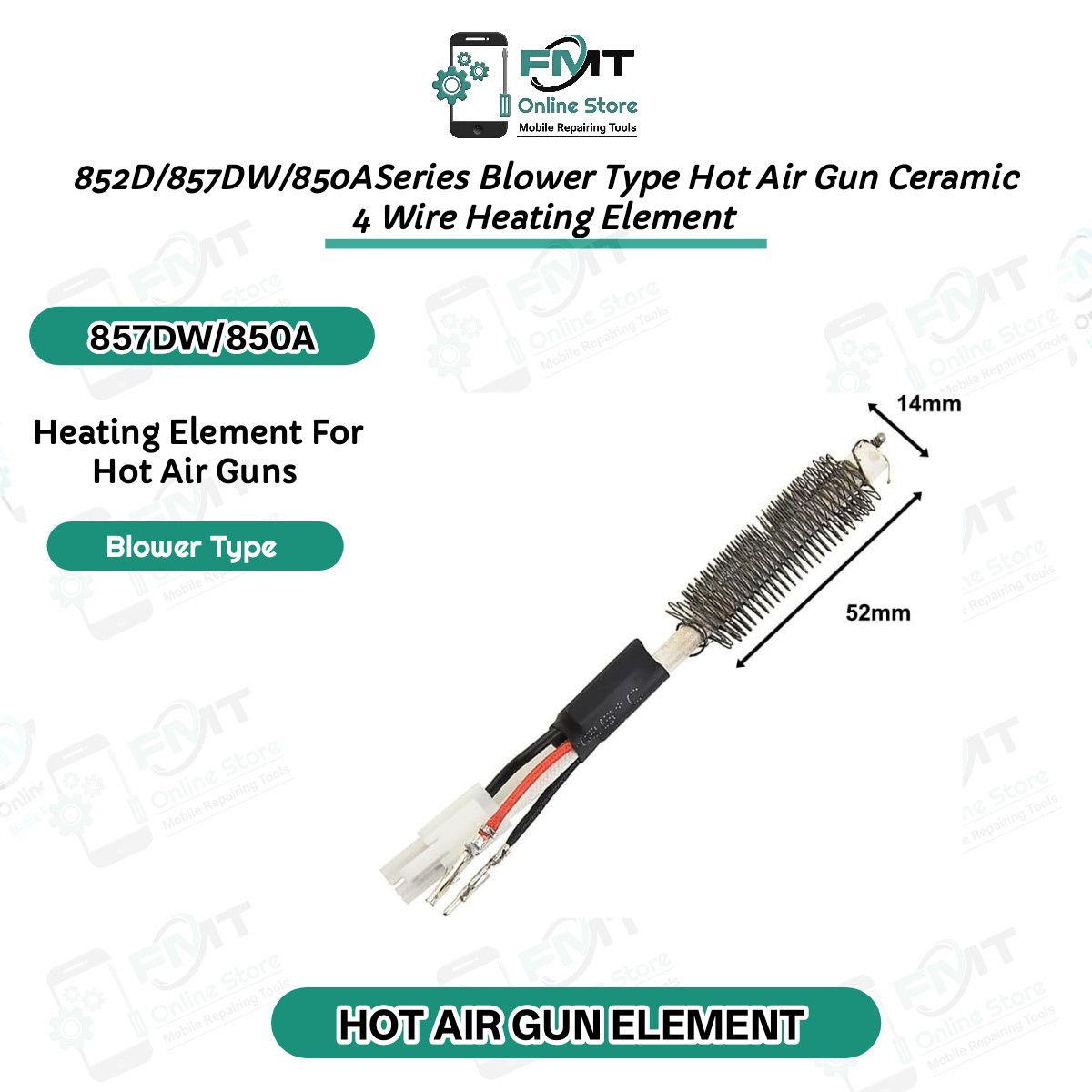 852D/857DW/850A Series Blower Type Hot Air Gun Ceramic 4 Wire Heating Element