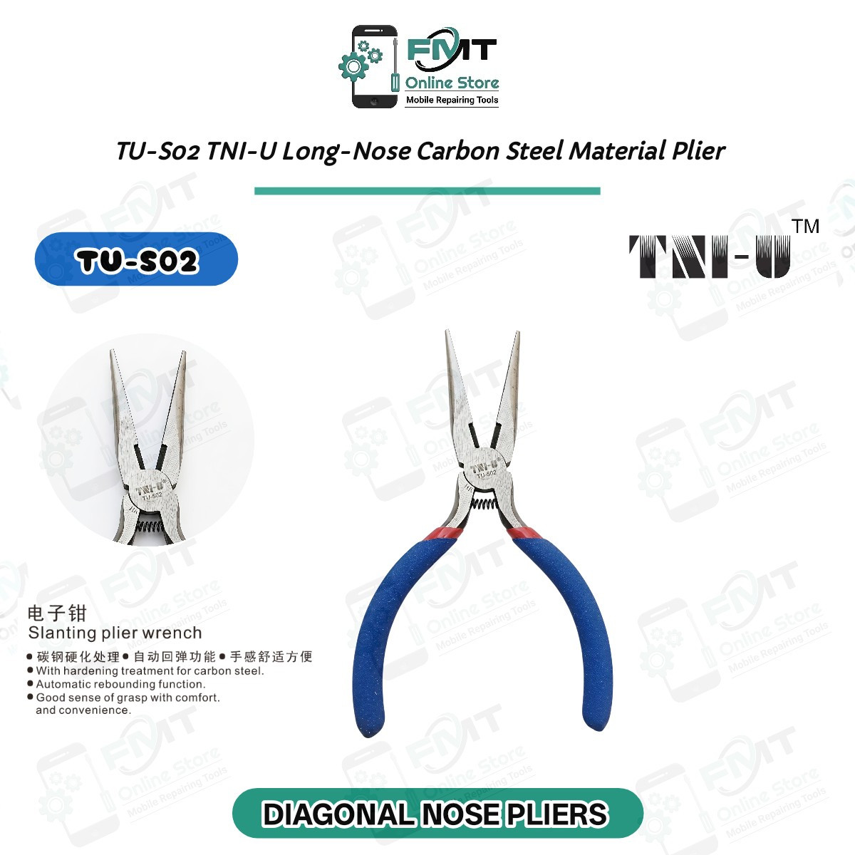 TU-502 TNI-U Long-Nose Carbon Steel Material Plier