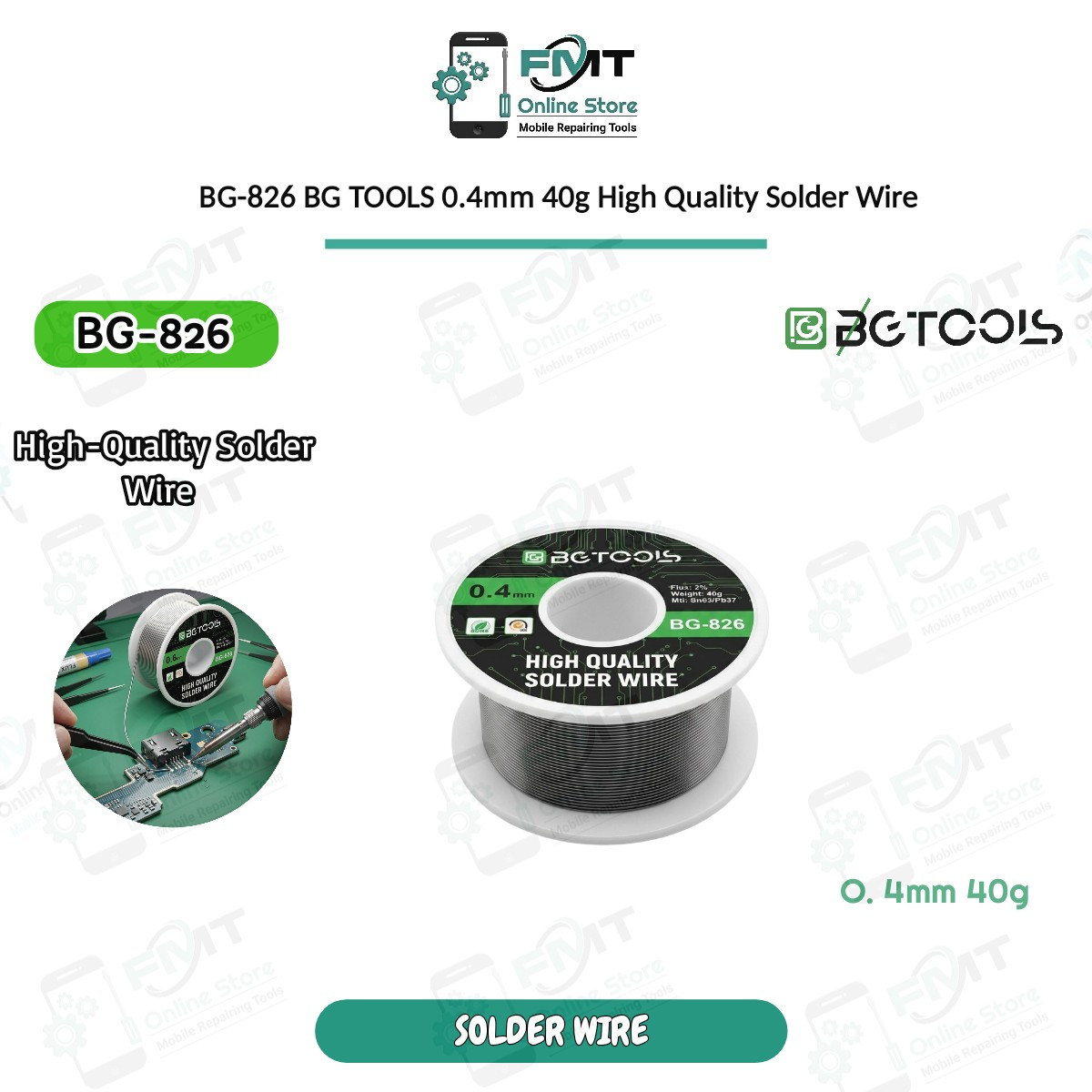 BG-826 BG TOOLS 0.4mm 40g High Quality Solder Wire