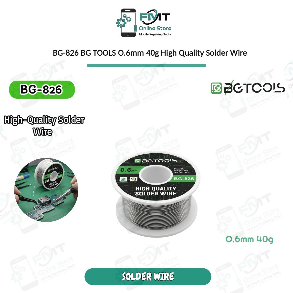 BG-826 BG TOOLS 0.6mm 40g High Quality Solder Wire.